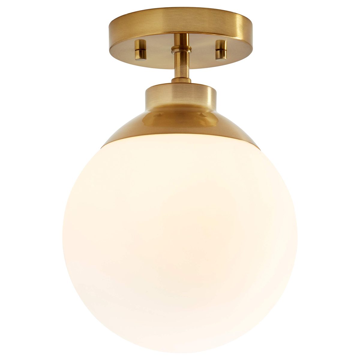Rivet Modern Flush Mount, 11"H, Aged Brass