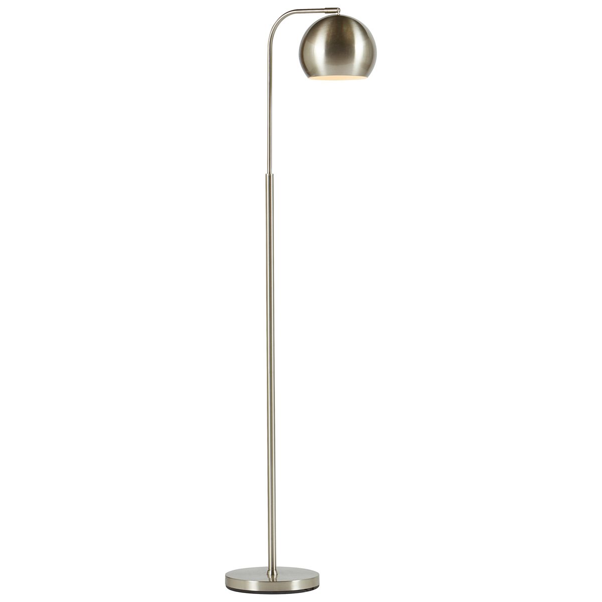 Amazon Brand – Rivet Adjustable Arm Mid-Century Modern Living Room Standing Floor Lamp - 59 Inches, Brushed Nickel
