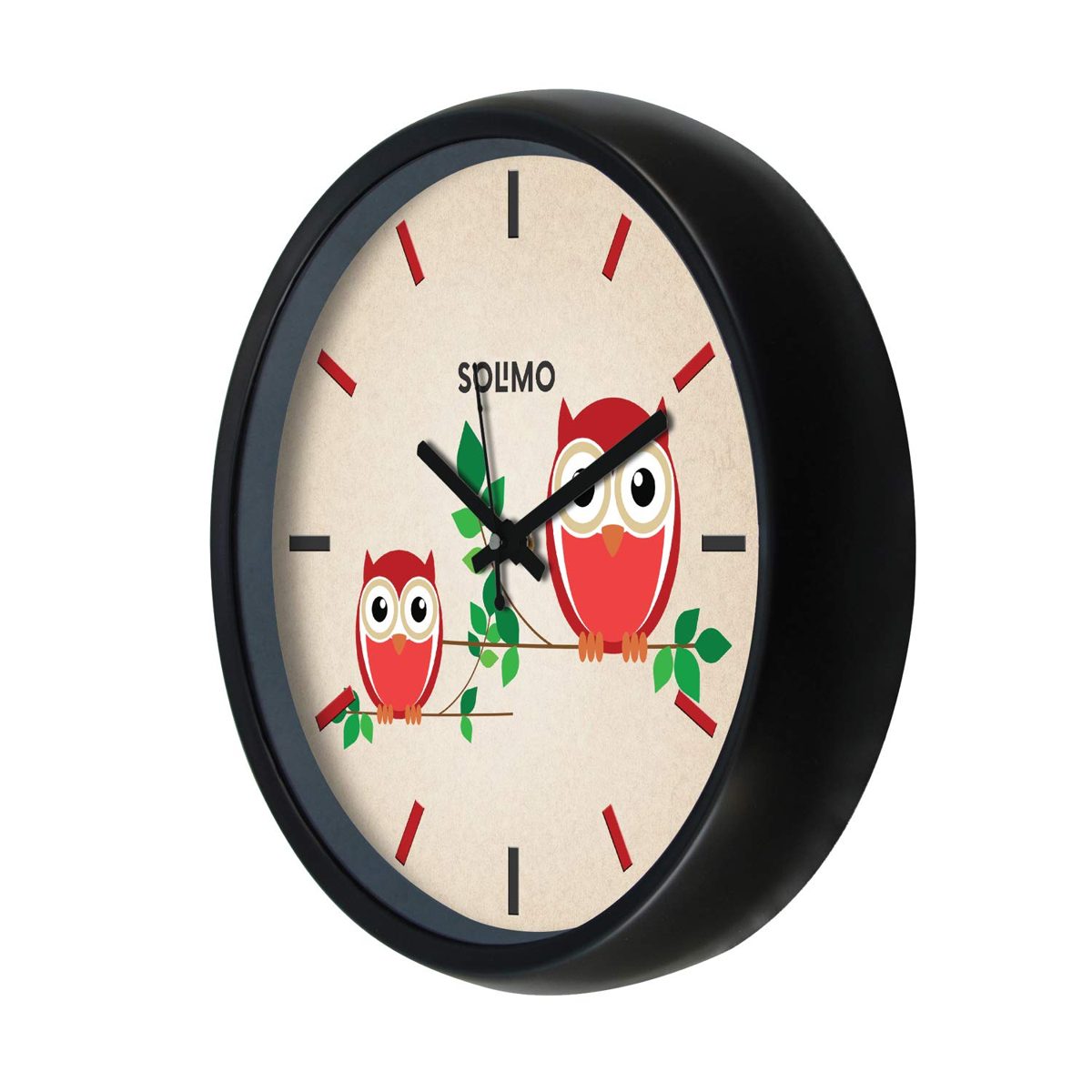 Amazon Brand - Solimo 12-inch Wall Clock - Night Owl (Silent Movement)