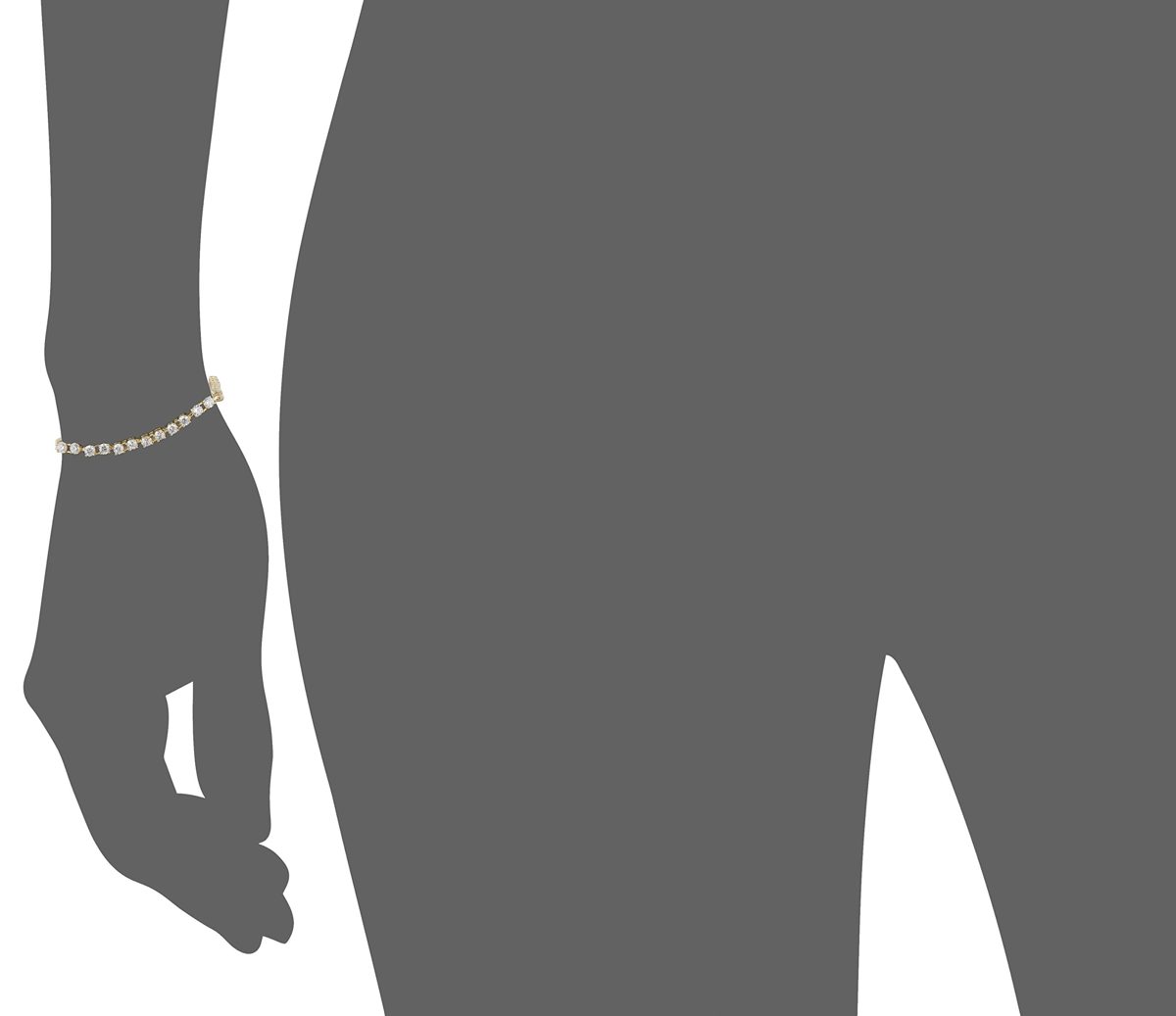 Plated Sterling Silver Round Cubic Zirconia Tennis Bracelet (3mm)