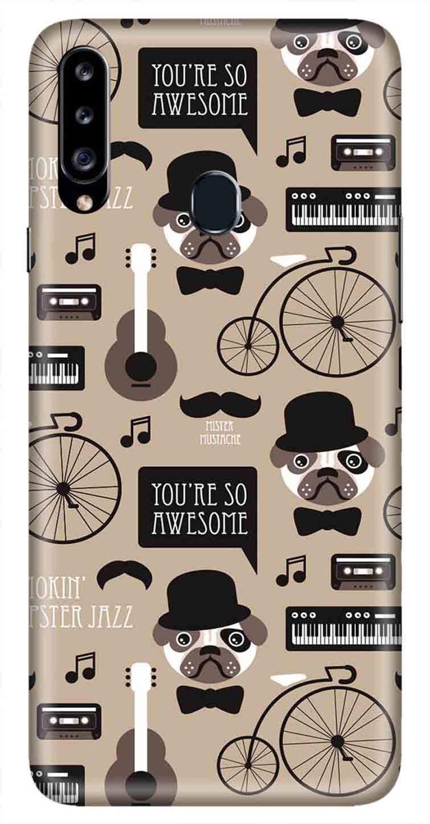 Amazon Brand - Solimo Designer Bicycle Pattern Design 3D Printed Hard Back Case Mobile Cover for Samsung Galaxy A20s