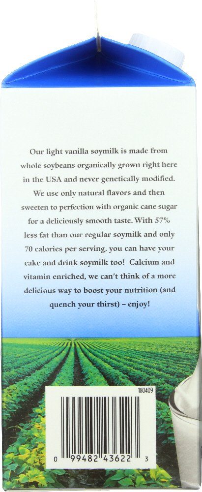 365 Everyday Value, Organic Light Soymilk Vanilla, 64 fl oz