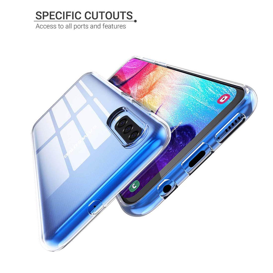 Amazon Brand - Solimo Mobile Cover for Samsung Galaxy A50s (Soft & Flexible Back Case), Transparent