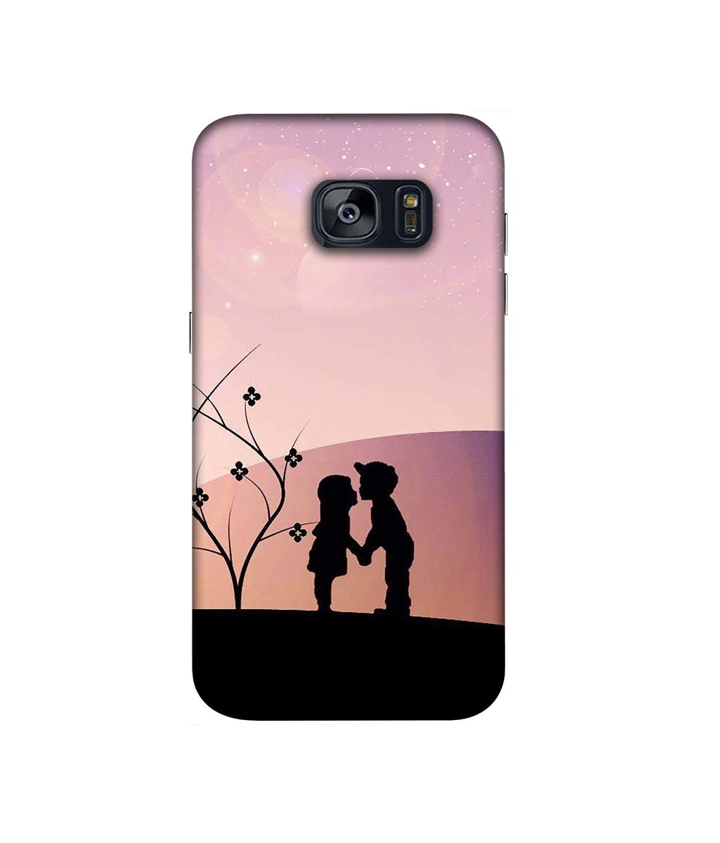 Amazon Brand - Solimo Designer Kiss-ing Couple 3D Printed Hard Back Case Mobile Cover for Samsung Galaxy S7 Edge