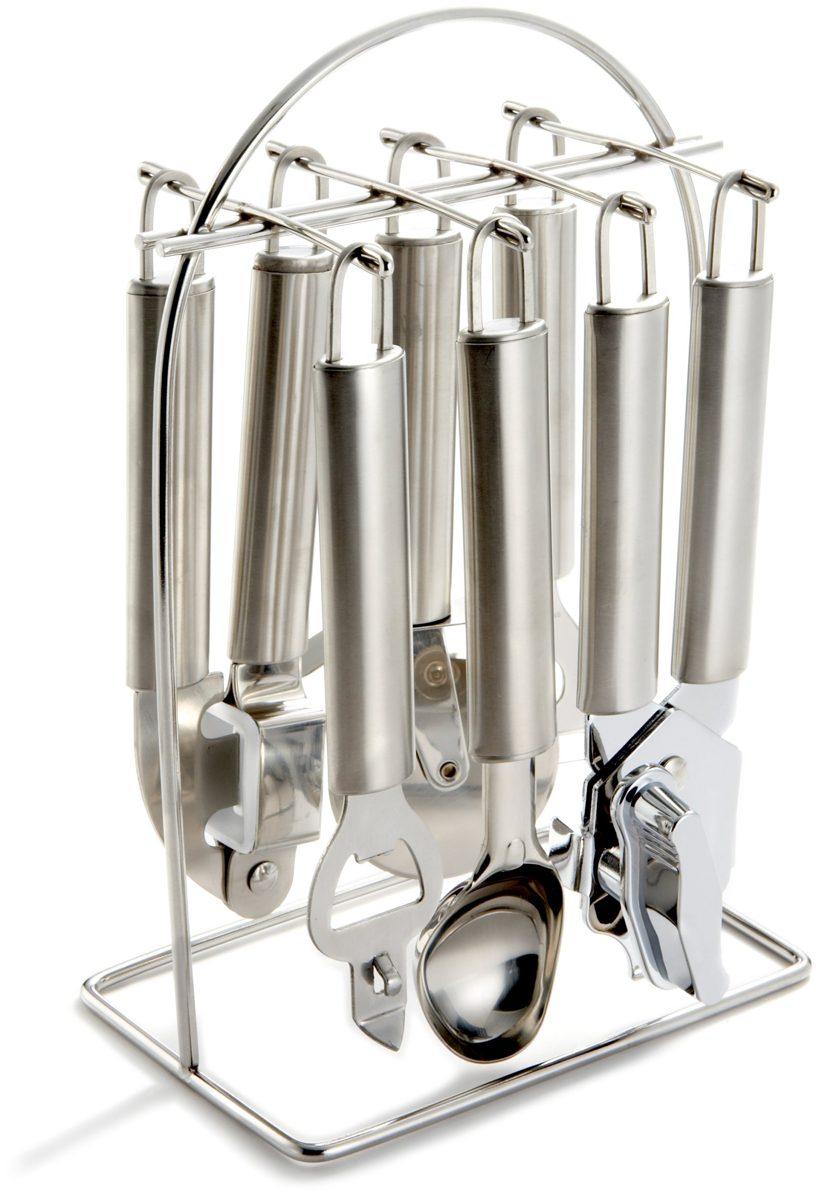Pinzon 7-Piece Stainless-Steel Gadget Set with Stand