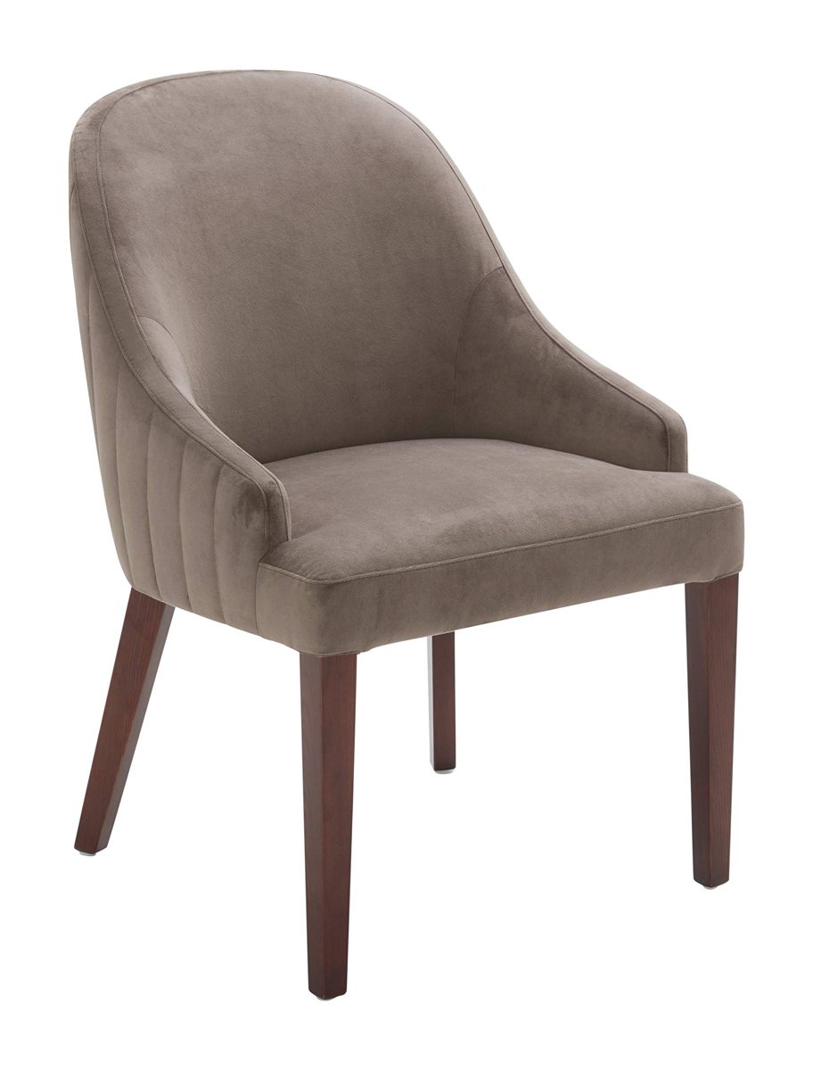 Amazon Brand – Rivet Contemporary Curved Channel-Back Dining Chair, 35"H, Otter Grey