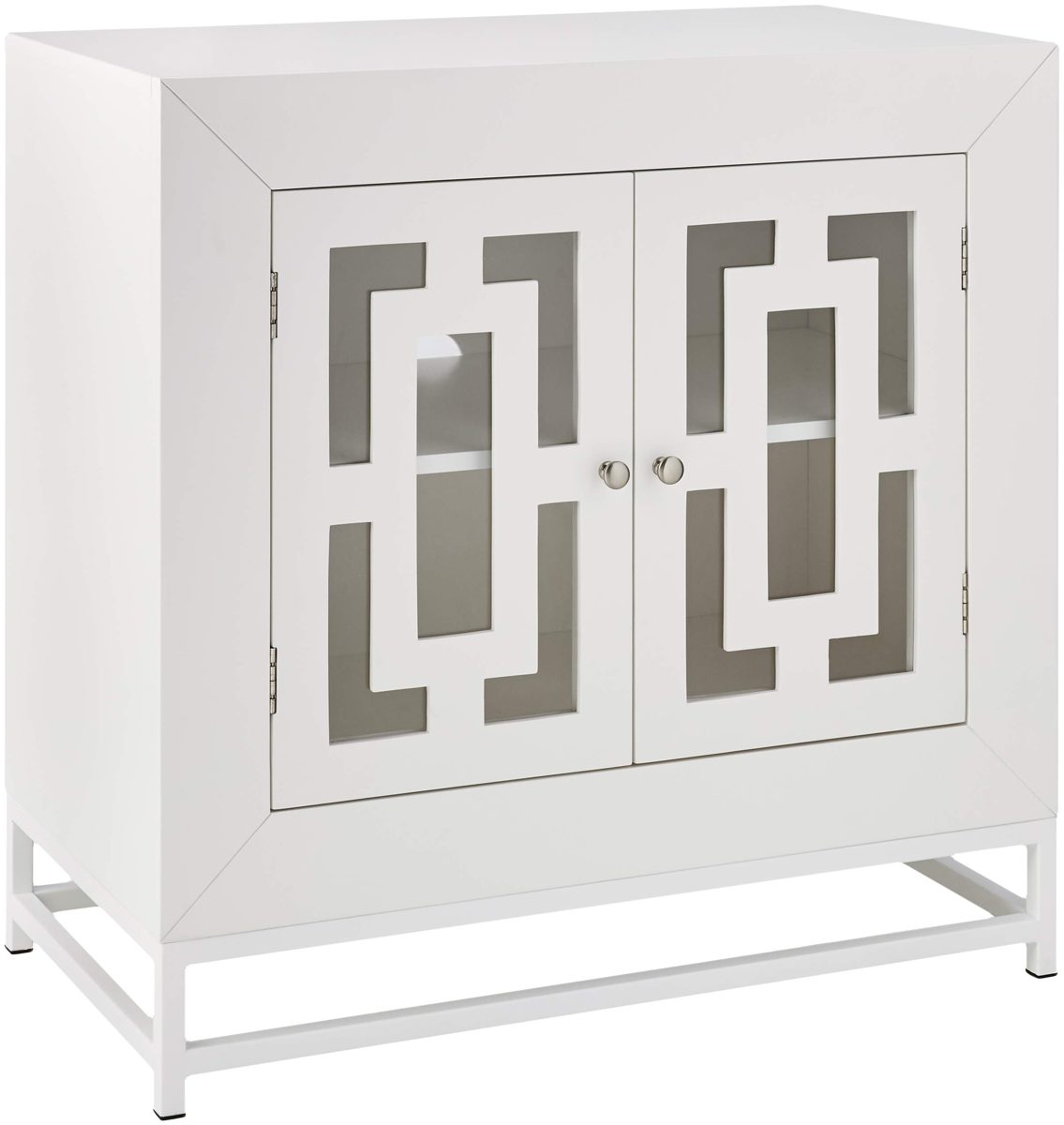 Amazon Brand – Ravenna Home Classic Glass-Doored Media Storage Cabinet, 31.5"W, White
