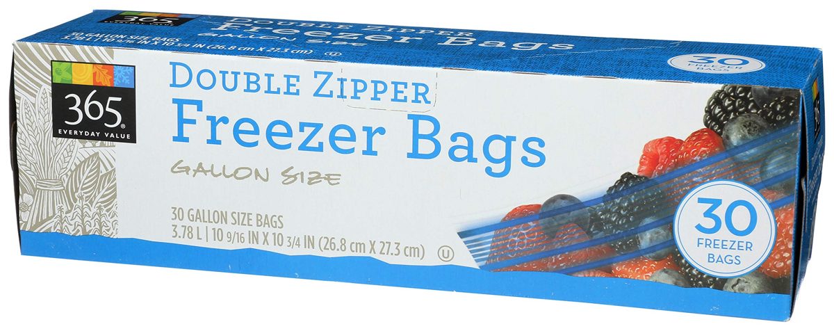 365 Everyday Value, Double Zipper Freezer Bags, Gallon Size, 30 ct