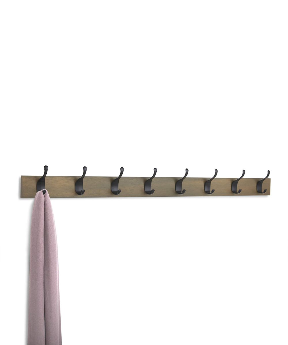 AmazonBasics Wall Mounted Modern Coat Rack, 8 Hooks, Set of 2, Barnwood (Renewed)