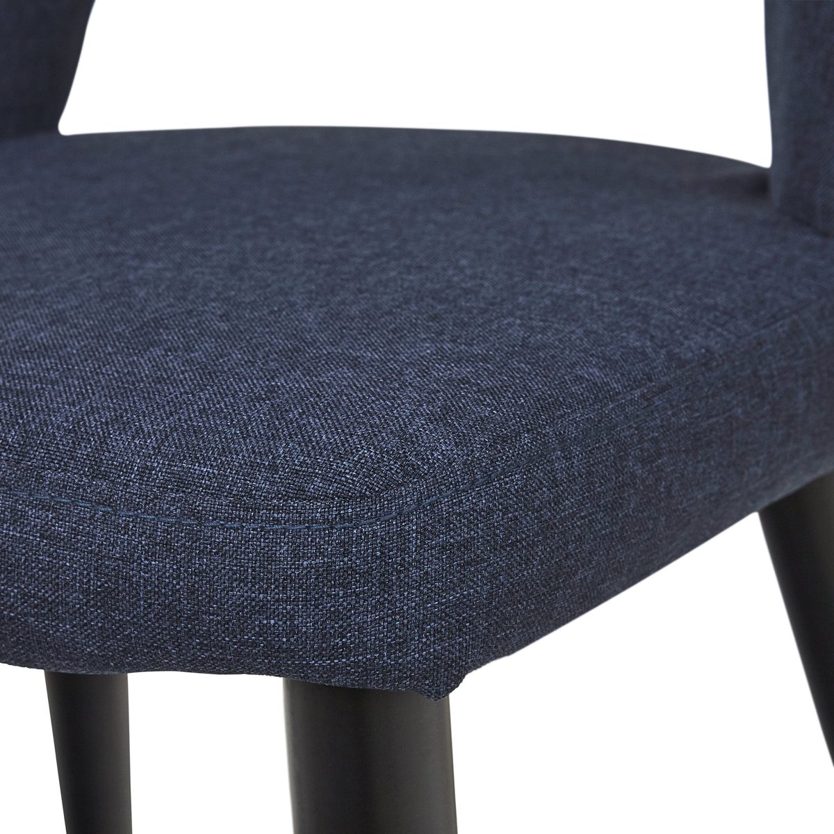 Amazon Brand – Rivet Florence Mid-Century Modern Set of 2 Wide Open-Back Accent Kitchen Dining Room Chairs, 18.8"W, Navy Blue