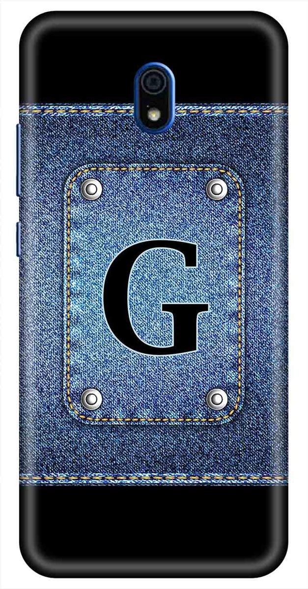 Amazon Brand - Solimo Designer Button Jeans Alphabet-G 3D Printed Hard Back Case Mobile Cover for Xiaomi Redmi 8A
