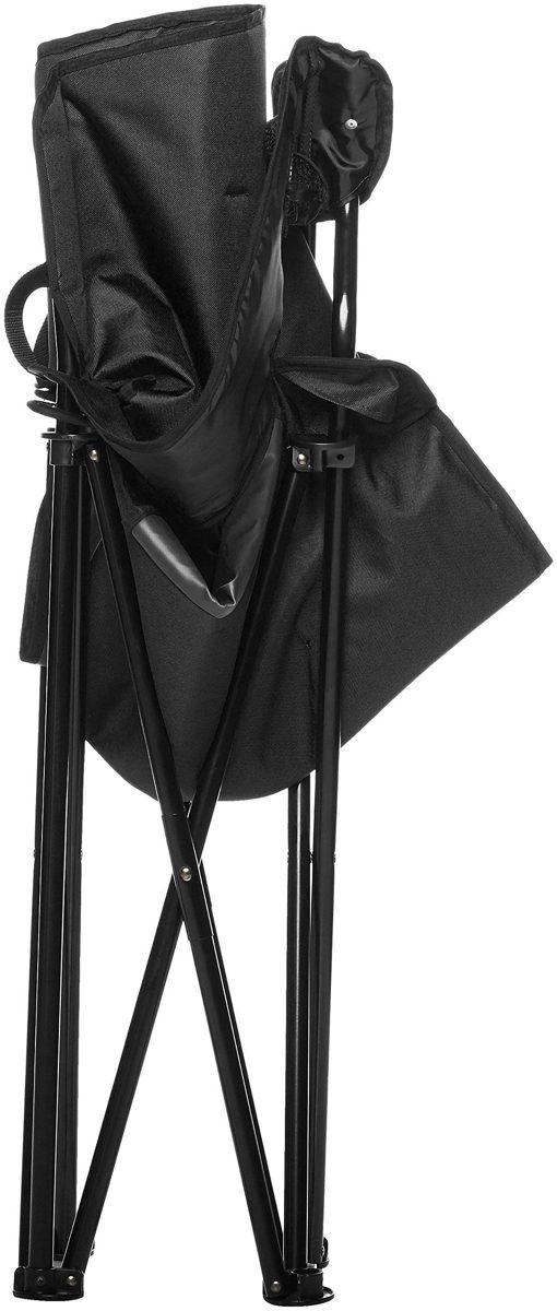 AmazonBasics Camping Chair with Cooler, Black (Padded) - XL (Renewed)