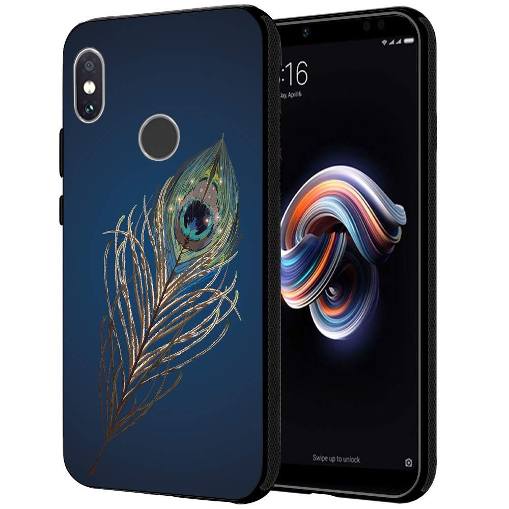 Amazon Brand - Solimo Designer Peacock Feather Printed Hard Back Case Mobile Cover for Redmi Note 5 Pro