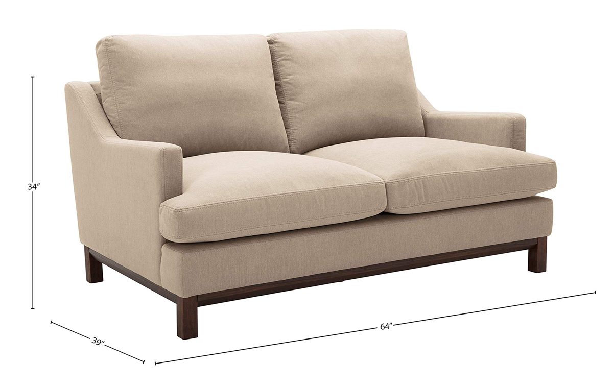 Amazon Brand – Stone & Beam Genesse Loveseat Sofa Couch, 64"W, Fawn
