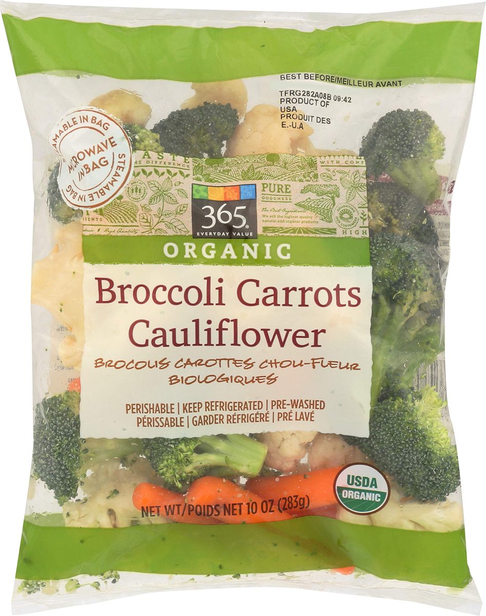 365 Everyday Value, Organic Broccoli, Carrots & Cauliflower, 10 oz