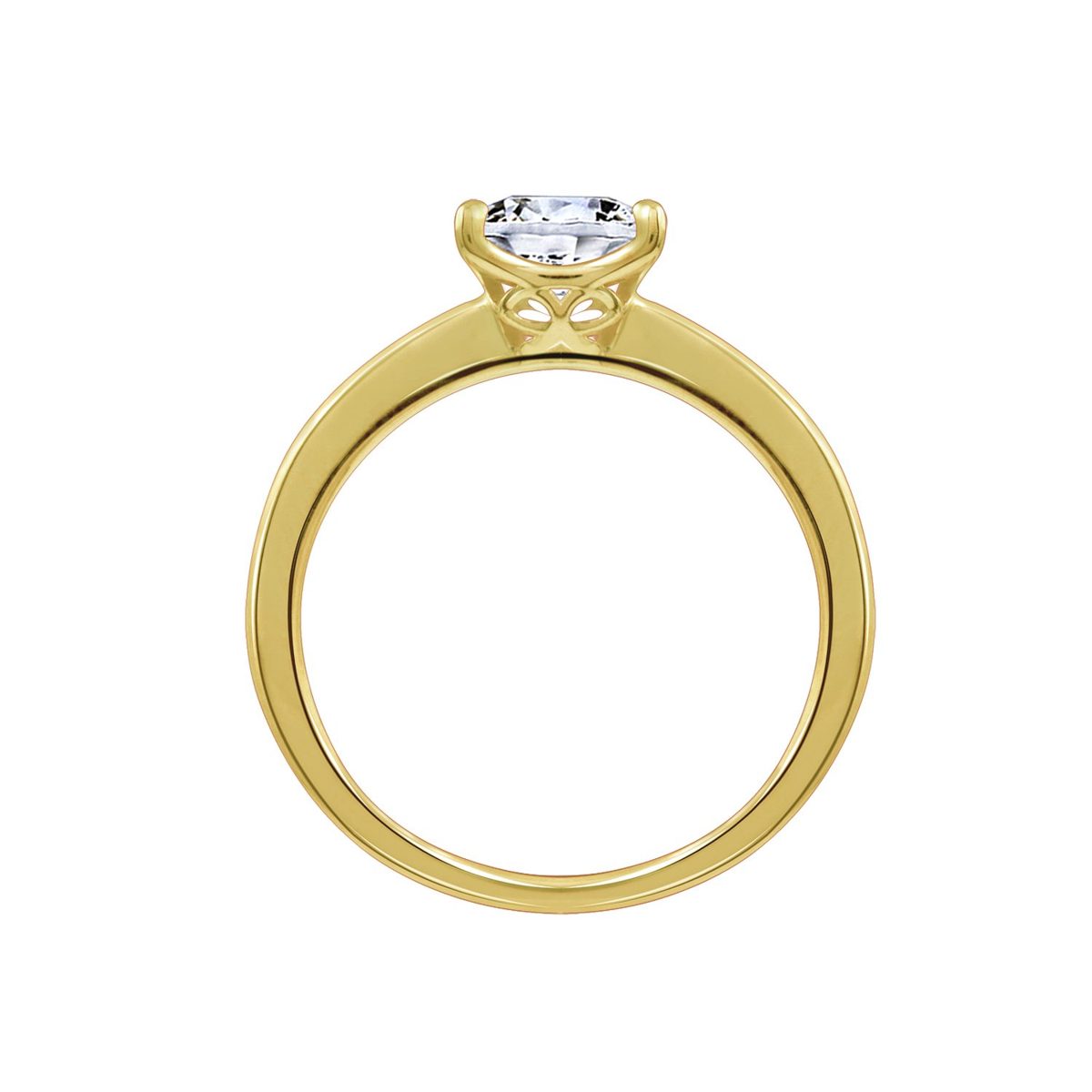 Yellow-Gold Plated Sterling Silver Princess-Cut Solitaire Ring made with Swarovski Zirconia (1 cttw), Size 6