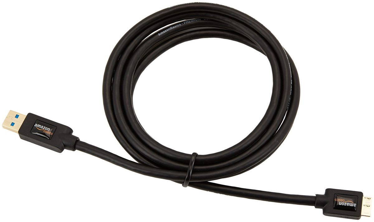 AmazonBasics USB 3.0 Cable - A-Male to Micro-B - 6 Feet (1.8 Meters)