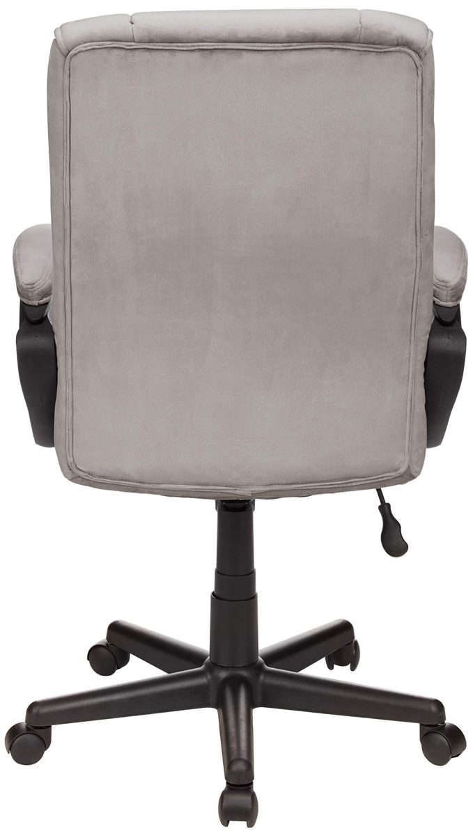 AmazonBasics Classic Office Desk Computer Chair - Adjustable, Swiveling, Microfiber - Light Gray (Renewed)