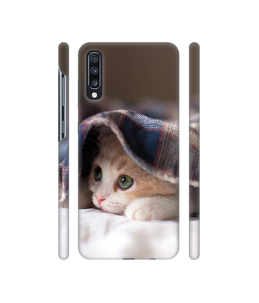 Amazon Brand - Solimo Designer Sleepy Kitten 3D Printed Hard Back Case Mobile Cover for Samsung Galaxy A70