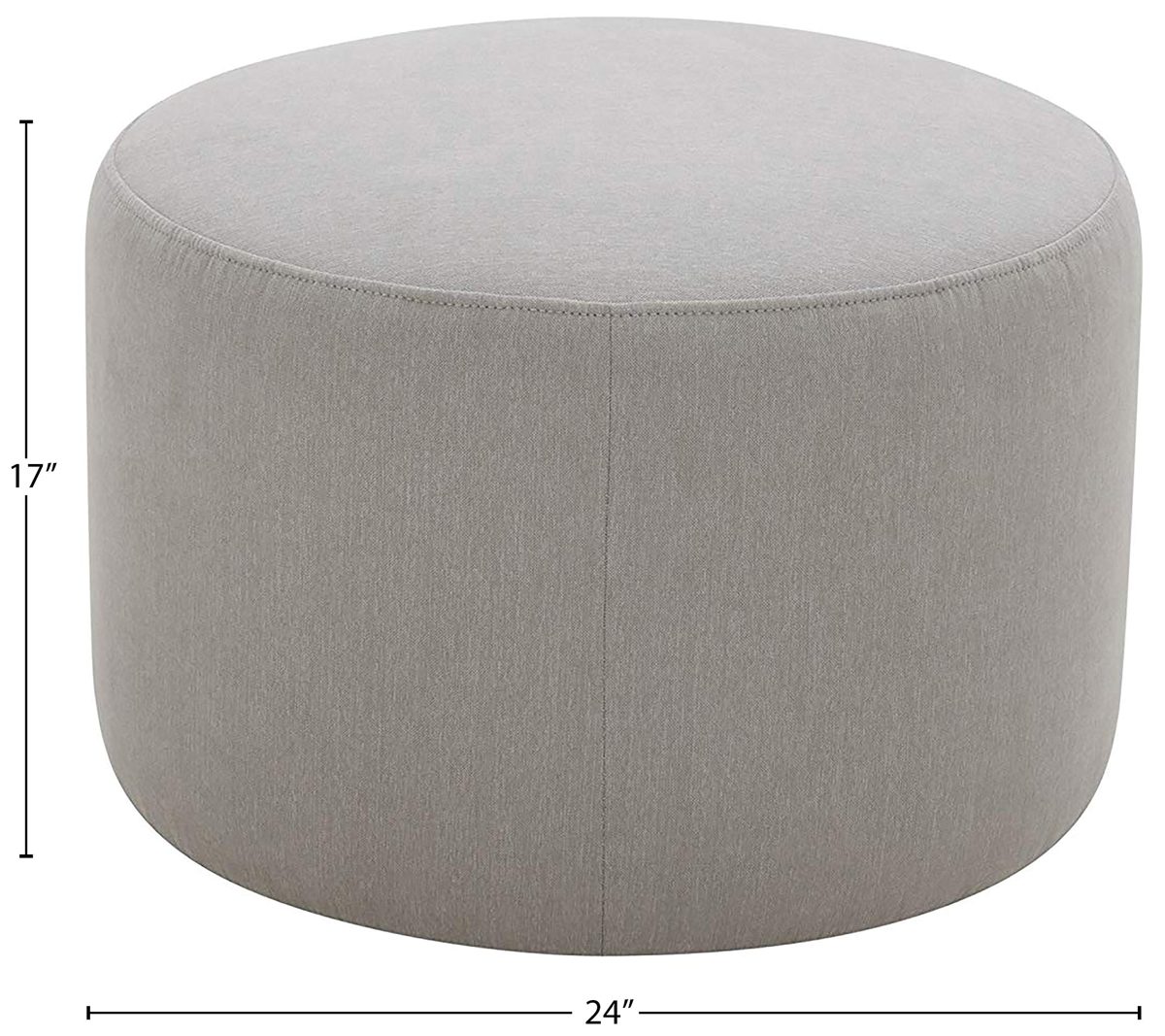 Amazon Brand – Rivet Tompkins Contemporary Foam-Padded Fabric Ottoman, 24"W, Slate