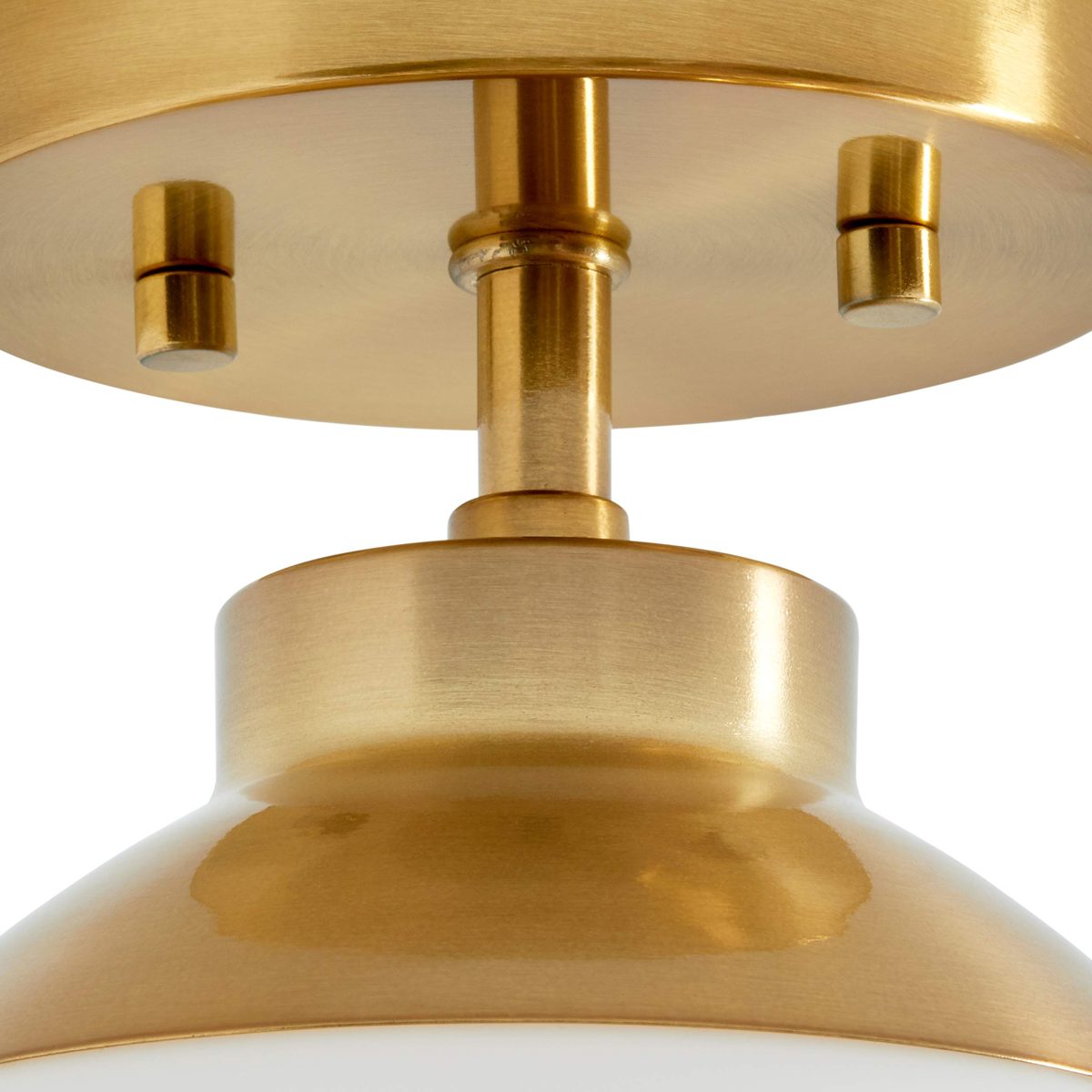 Rivet Modern Flush Mount, 11"H, Aged Brass
