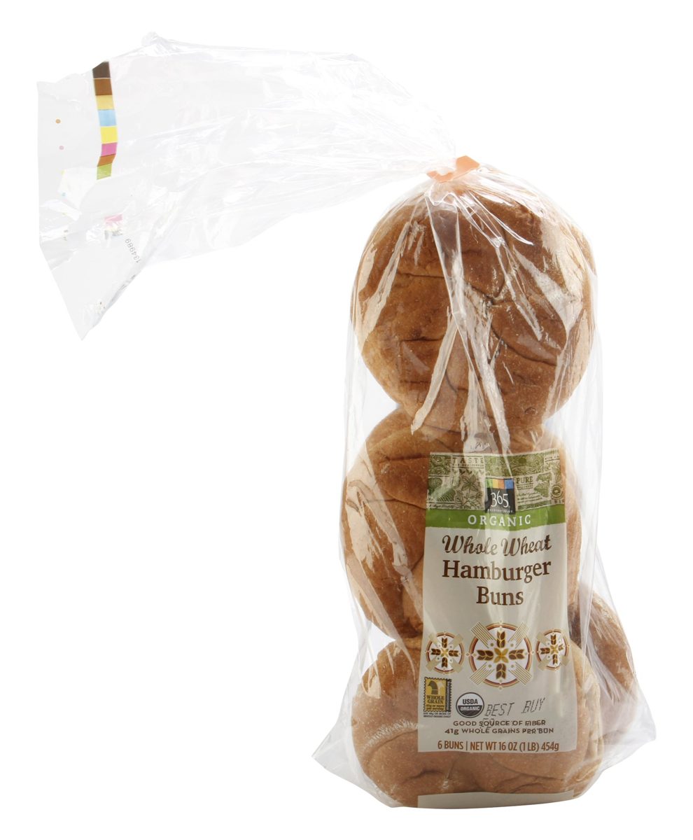 365 Everyday Value, Organic Whole Wheat Hamburger Buns, 6 ct