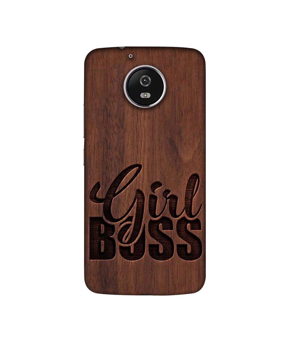 Amazon Brand - Solimo Designer Girl Boss On Wood 3D Printed Hard Back Case Mobile Cover for Motorola Moto G5