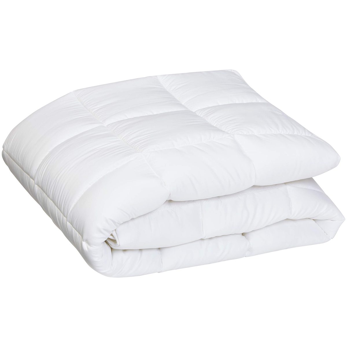 AmazonBasics Soft Mattress Topper with Microfiber-Polyester Filling and Straps, 180 x 200 cm, White