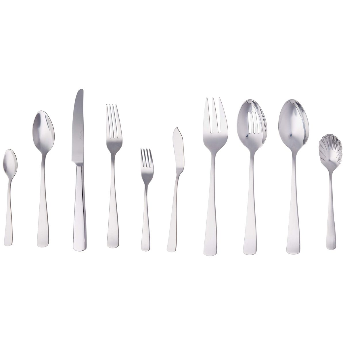 AmazonBasics 45-Piece Stainless Steel Flatware Set with Square Edge, Service for 8