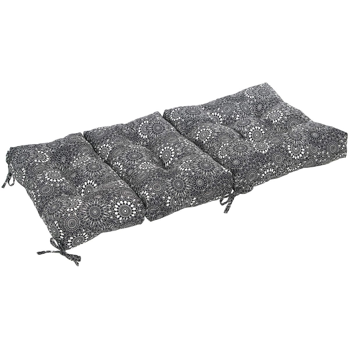 Amazon Basics Tufted Outdoor High Back Patio Chair Cushion- Black Floral