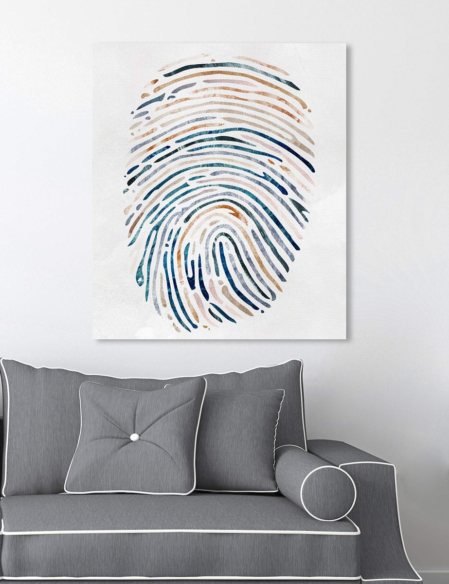 Amazon Brand – Rivet Multi-Color Canvas Fingerprint Wall Art, 20" x 24"