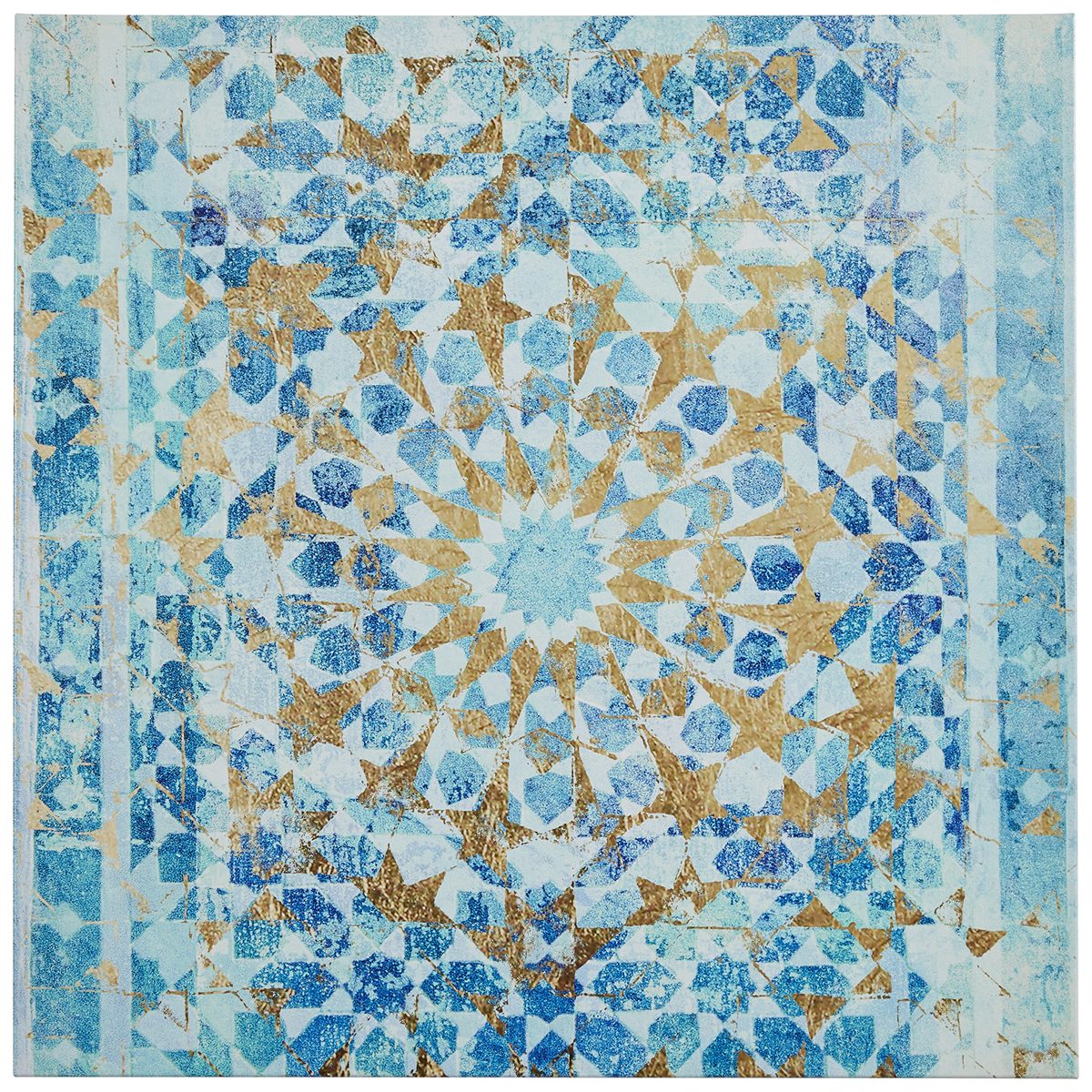 Amazon Brand – Rivet Turquoise Blue Mandala Canvas Print, 24" x 24"