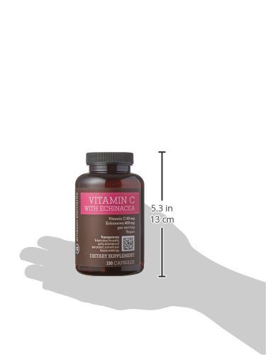 Amazon Elements Vitamin C 60mg with Echinacea 400mg, Vegan, 130 Capsules, 4 month supply