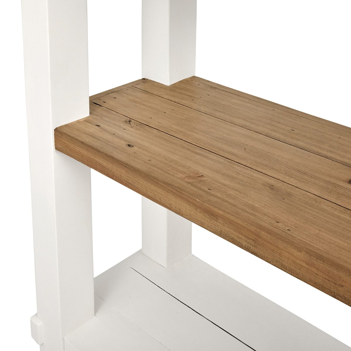Amazon Brand – Stone & Beam Barrett Reclaimed Wood 4-Shelf Bookcase, 40"W, White and Sandstone Pine