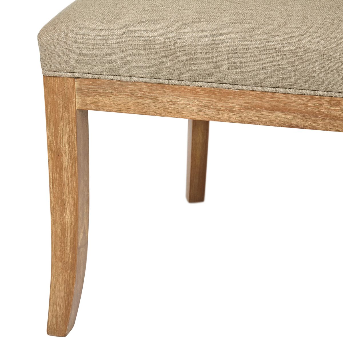 Amazon Brand – Stone & Beam Bergen Tufted Dining Room Kitchen Chairs, 38.6"H, Set of 2, Hemp Beige, Wood Oak