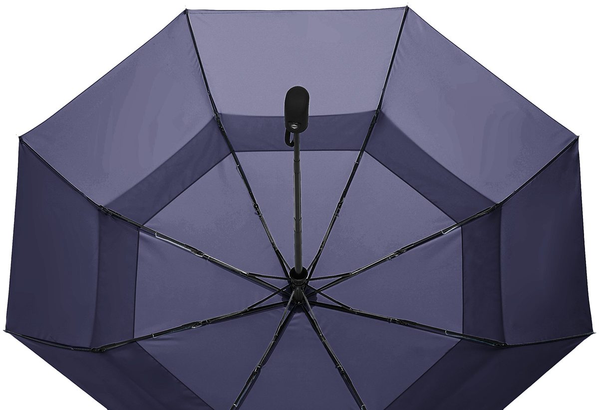 AmazonBasics Automatic Open Travel Umbrella with Wind Vent - Navy Blue