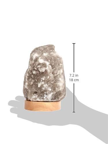 AmazonBasics Natural Himalayan Salt Lamp, Wood Base with Dimmer Switch - Crystal Grey, 5-7 Pounds