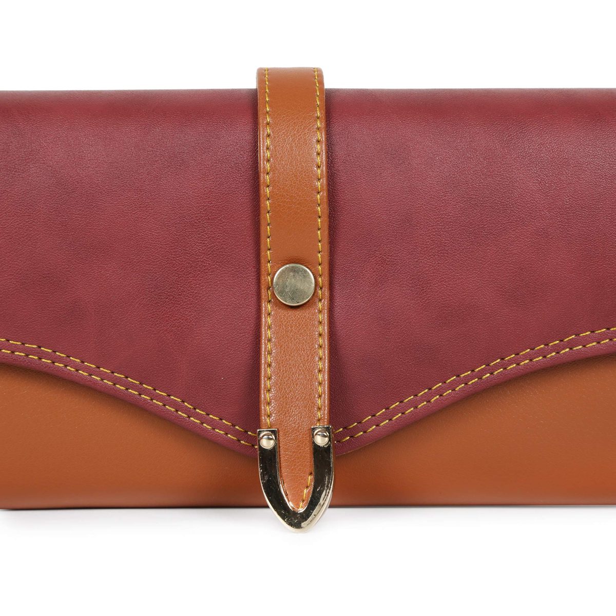 Nia & Nicole Women's Wallet (Maroon, Tan)