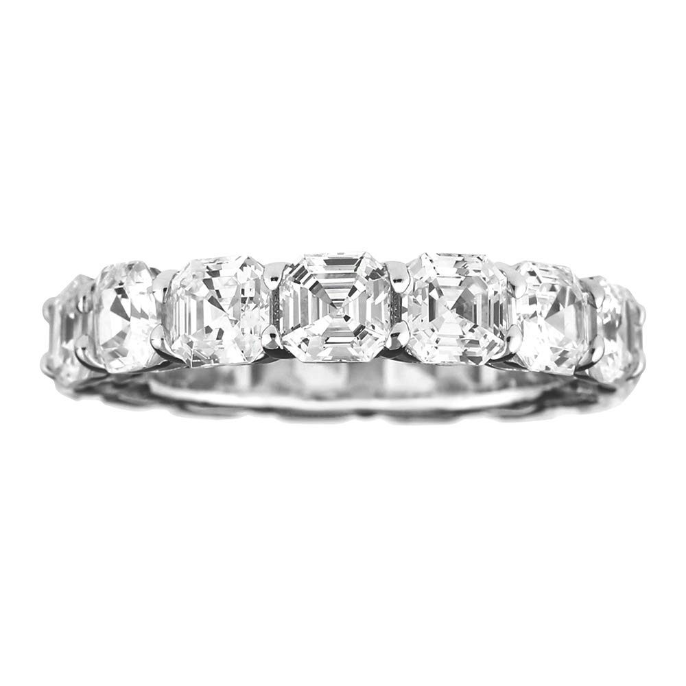 [Find] Amazon Collection Rhodium Plated suta-ringusiruba-kuriakyu-bikkuzirukonia and Synthetic Sapphire Ring, Size 14