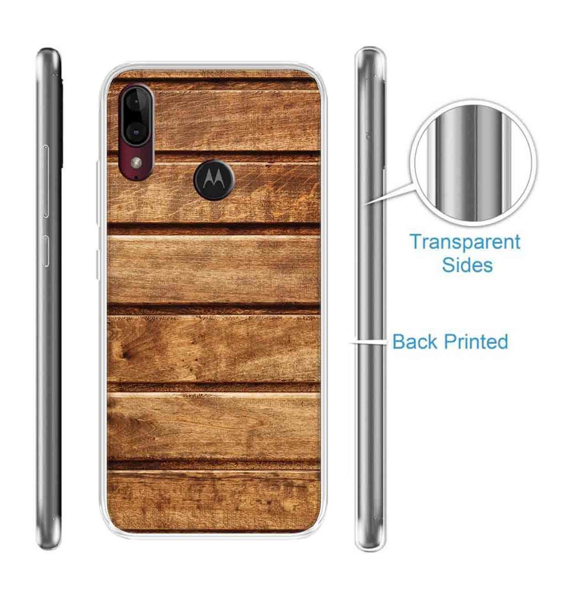 Amazon Brand - Solimo Designer Multicolor Wooden Design Printed Soft Back Case Mobile Cover for Motorola Moto E6s / Motorola Moto E6 Plus