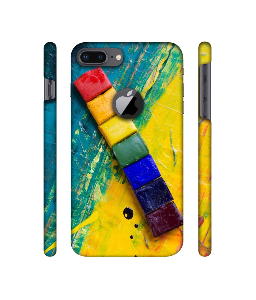 Amazon Brand - Solimo Designer Wax Color Blocks 3D Printed Hard Back Case Mobile Cover for Apple iPhone 8 Plus (with Logo Cut)