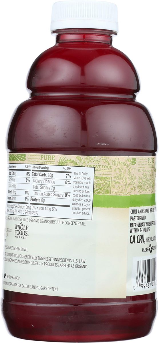365 Everyday Value, Organic 100% Juice from Concentrate, Cranberry, 32 fl oz