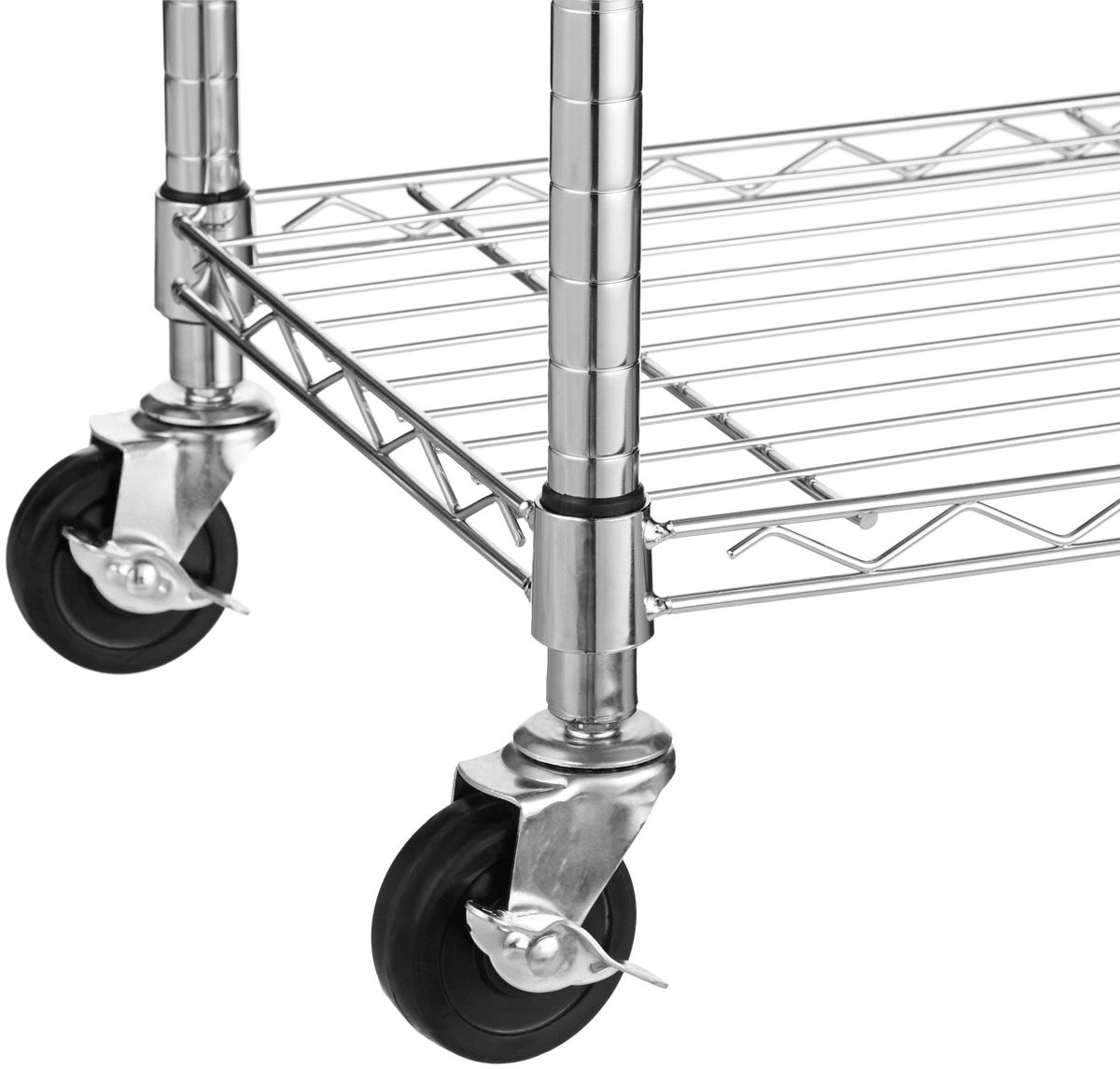 AmazonBasics 5-Shelf Shelving Unit on 4in Casters, Chrome (Renewed)