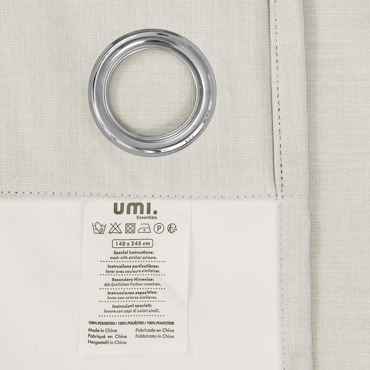 Umi.Essentials Foam Coated Blackout Curtains with Eyelets, 180x140