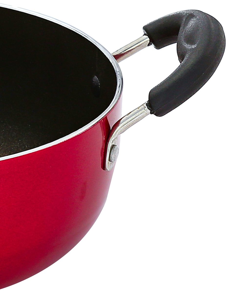 (Renewed) Amazon Brand - Solimo Non Stick Kadhai (22cm, Induction and Gas Stove Compatible)