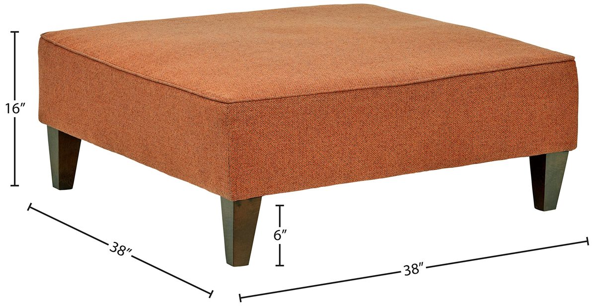 Amazon Brand – Rivet Modern Oversized Upholstered Square Ottoman, 38"W, Russet