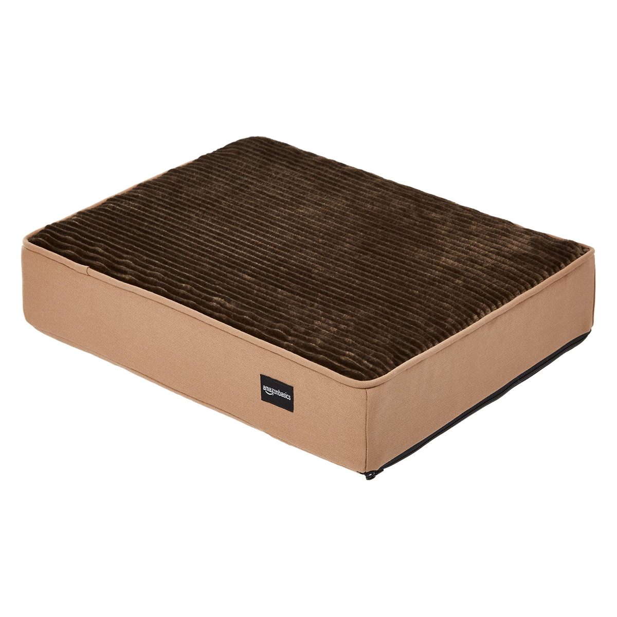 AmazonBasics Foam Pet Bed for Cats or Dogs - Small, Brown Flannel