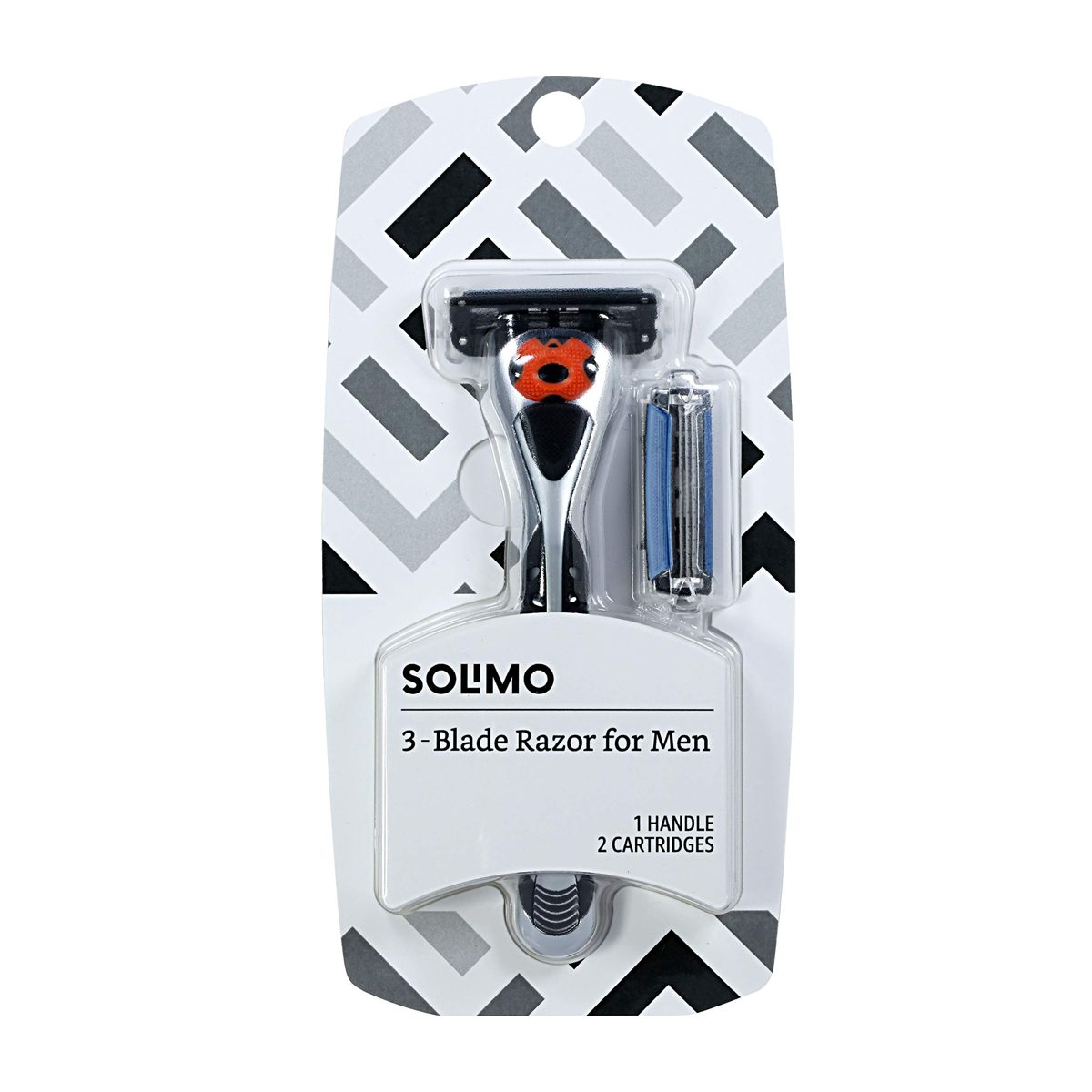 Solimo 3-Blade Razor Refills for Men with Dual Lubrication, 12 Cartridges (Fits Solimo Razor Handles only) & 3-Blade MotionSphere Razor for Men with Dual Lubrication, Handle & 2 Cartridges