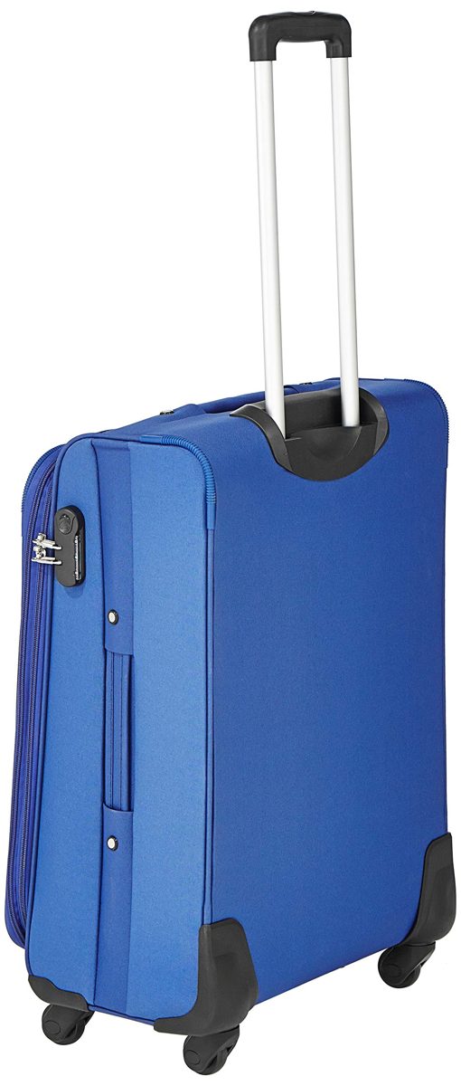 Amazon Brand - Solimo 78 cm Blue Softsided Check-in Suitcase with Wheels