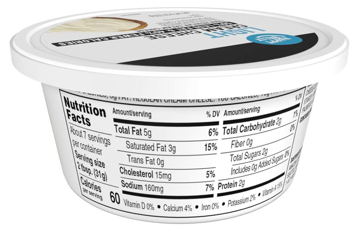 Amazon Brand - Happy Belly Light Cream Cheese, 8 Ounce